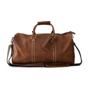 Leather duffle bag